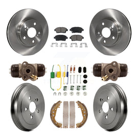 [Front+Rear] 2008 Toyota Prius Premium OE Brake Rotor Drum Kit & Ceramic Pads For Max Braking