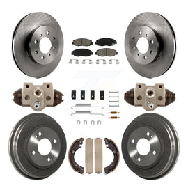Front Rear Disc Brake Rotors Ceramic Pads And Drum Kit (9Pc) For Honda Civic