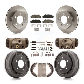 Front Rear Disc Brake Rotors Ceramic Pads And Drum Kit (9Pc) For Ford F-150 4WD