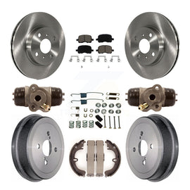Front Rear Brake Rotor Ceramic Pad And Drum Kit (9Pc) For Toyota Corolla Non-ABS