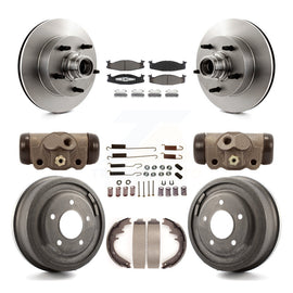 Front Rear Brake Rotors Ceramic Pad Drum Kit (9Pc) For Ford E-150 Econoline Club
