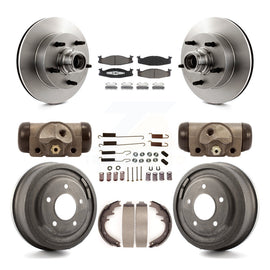 Front Rear Brake Rotors Ceramic Pad Drum Kit (9Pc) For Ford E-150 Econoline Club