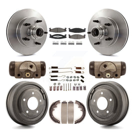 Front Rear Disc Brake Rotors Ceramic Pad Drum Kit (9Pc) For Ford E-150 Econoline