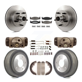 Front Rear Brake Rotors Ceramic Pad Drum Kit (9Pc) For Ford E-150 Econoline Club