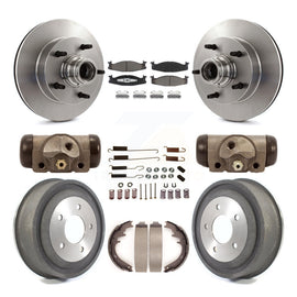 Front Rear Disc Brake Rotors Ceramic Pad Drum Kit (9Pc) For Ford E-150 Econoline