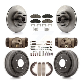 Front Rear Disc Brake Rotors Ceramic Pads And Drum Kit (9Pc) For Ford F-150