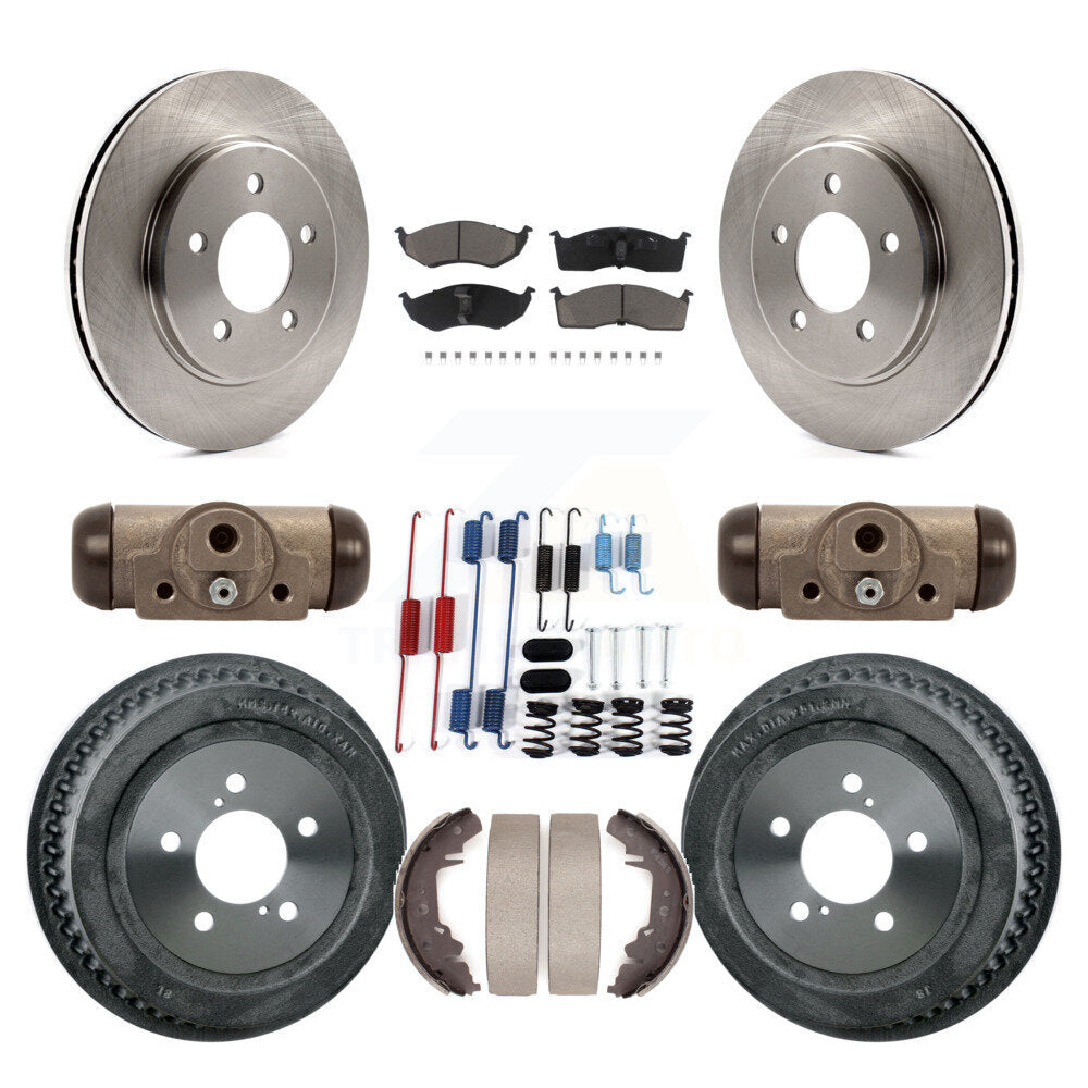 Front Rear Brake Rotor Ceramic Pad Drum Kit (9Pc) For Dodge Grand Caravan Town &