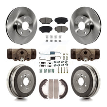 Load image into Gallery viewer, Front Rear Brake Rotors Ceramic Pad Drum Kit (9Pc) For 02 Toyota RAV4 GAS engine