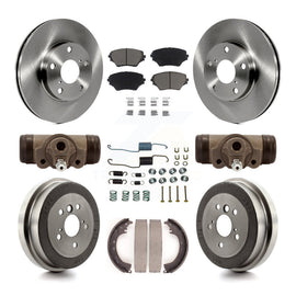 Front Rear Brake Rotors Ceramic Pad Drum Kit (9Pc) For 02 Toyota RAV4 GAS engine