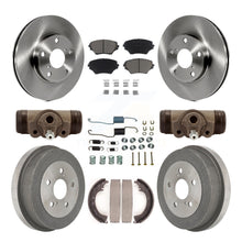 Load image into Gallery viewer, Front Rear Brake Rotors Ceramic Pad Drum Kit (9Pc) For 02 Toyota RAV4 GAS engine