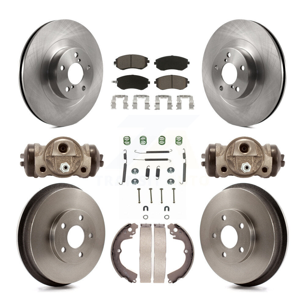 Front Rear Brake Rotors Ceramic Pad & Drum Kit (9Pc) For Subaru Forester Impreza