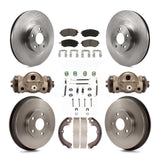 Front Rear Brake Rotors Ceramic Pad & Drum Kit (9Pc) For Subaru Forester Impreza