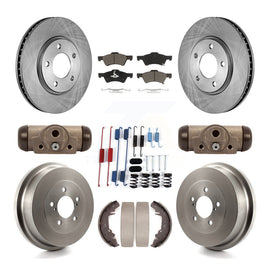 Front Rear Brake Rotor Ceramic Pad Drum Kit (9Pc) For Dodge Caravan Grand Town &