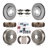 Front Rear Brake Rotor Ceramic Pad Drum Kit (9Pc) For Dodge Caravan Grand Town &