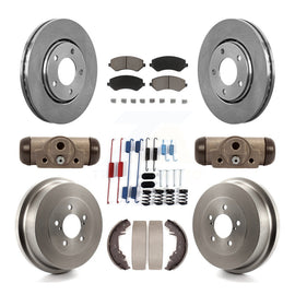 Front Rear Brake Rotor Ceramic Pad Drum Kit (9Pc) For Dodge Caravan Grand Town &