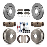 Front Rear Brake Rotor Ceramic Pad Drum Kit (9Pc) For Dodge Caravan Grand Town &