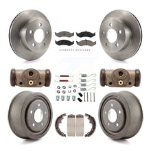 Charger l&#39;image dans la galerie, Front Rear Disc Brake Rotors Ceramic Pad And Drum Kit (9Pc) For Jeep Wrangler TJ