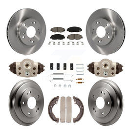 Front Rear Disc Brake Rotors Ceramic Pads And Drum Kit (9Pc) For Honda Civic