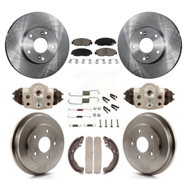 [Front+Rear] 2011 Honda Civic GX Premium OE Brake Rotor Drum Kit & Ceramic Pads For Max Braking