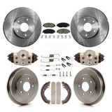 [Front+Rear] 2011 Honda Civic GX Premium OE Brake Rotor Drum Kit & Ceramic Pads For Max Braking