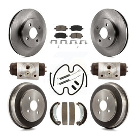 [Front+Rear] 2003 Saturn Ion Premium OE Brake Rotor Drum Kit & Ceramic Pads For Max Braking