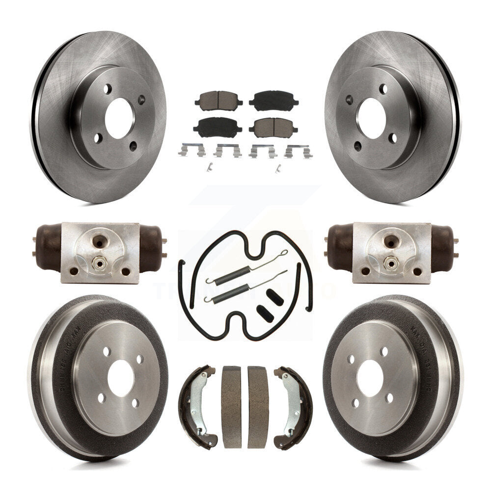 [Front+Rear] 2003 Saturn Ion Premium OE Brake Rotor Drum Kit & Ceramic Pads For Max Braking
