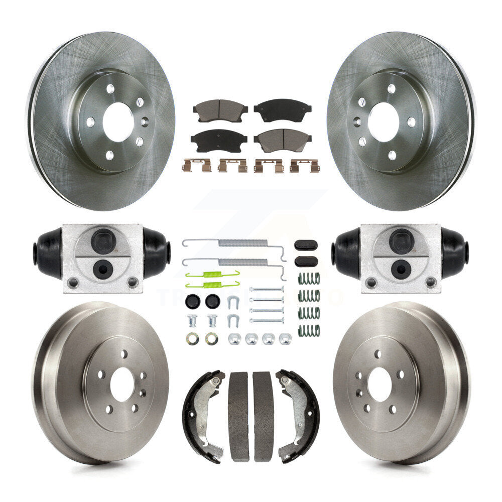 Front Rear Brake Rotors Ceramic Pad & Drum Kit (9Pc) For Chevrolet Cruze Limited