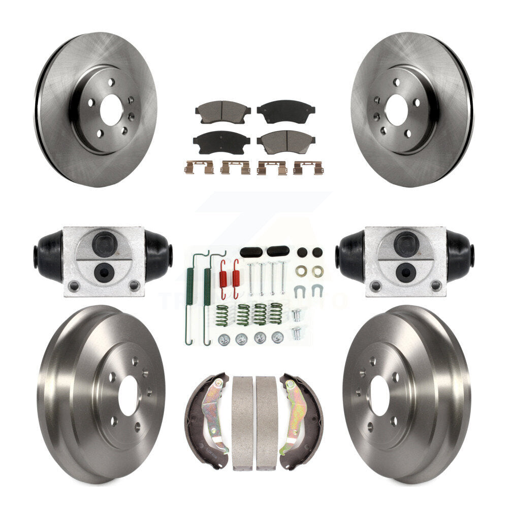 Front Rear Brake Rotor Ceramic Pad & Drum Kit (9Pc) For 13-14 Chevrolet Sonic RS