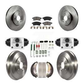 Front Rear Brake Rotor Ceramic Pad & Drum Kit (9Pc) For 13-14 Chevrolet Sonic RS