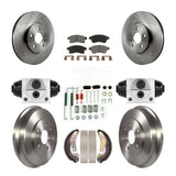 Front Rear Brake Rotor Ceramic Pad & Drum Kit (9Pc) For 13-14 Chevrolet Sonic RS