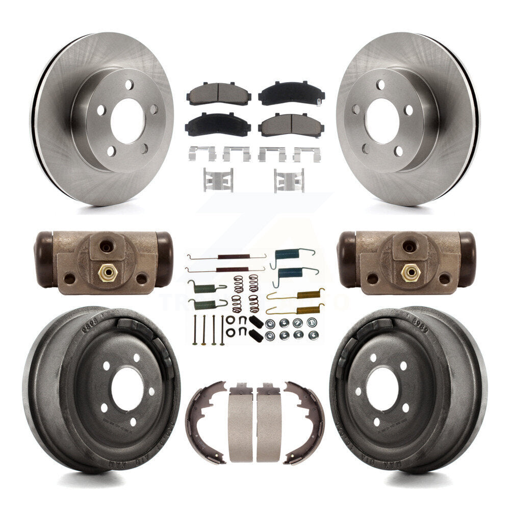 Front Rear Brake Rotors Ceramic Pad & Drum Kit (9Pc) For Ford Ranger Mazda B3000