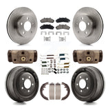 Front Rear Brake Rotors Ceramic Pad & Drum Kit (9Pc) For Ford Ranger Mazda B3000