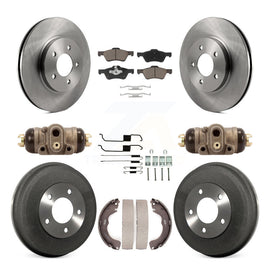 Front Rear Disc Brake Rotor Ceramic Pad & Drum Kit (9Pc) For Ford Escape Mercury