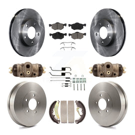 [Front+Rear] 2007 Ford Escape Mercury Premium OE Brake Rotor Drum Kit & Ceramic Pads For Max Braking