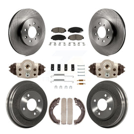 Front Rear Disc Brake Rotors Ceramic Pads And Drum Kit (9Pc) For Honda Insight