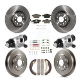 Front Rear Disc Brake Rotors Ceramic Pad And Drum Kit (9Pc) For Volkswagen Jetta