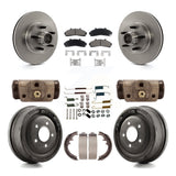 Front Rear Disc Brake Rotors Ceramic Pads And Drum Kit (9Pc) For Ford Ranger