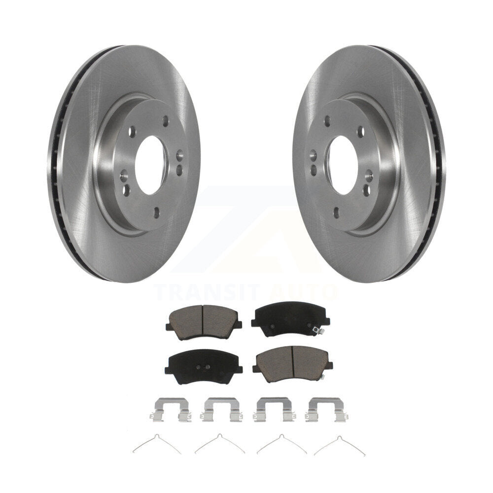 Front Disc Brake Rotors And Ceramic Pads Kit For Kia Niro Hyundai Ioniq