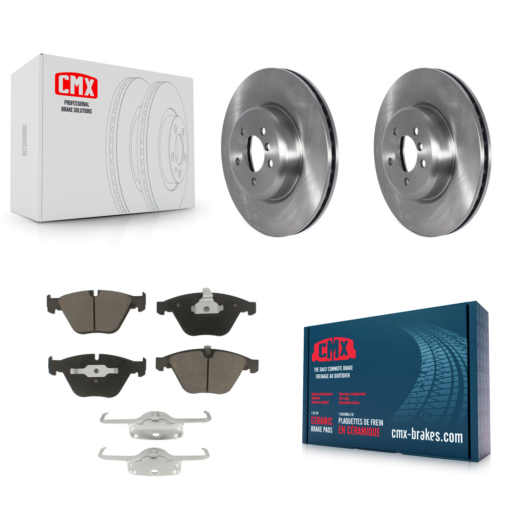 [Front] 2012 BMW 335i With Blue Painted Calipers Premium OE Brake Rotors & Ceramic Pads Kit For Max Braking
