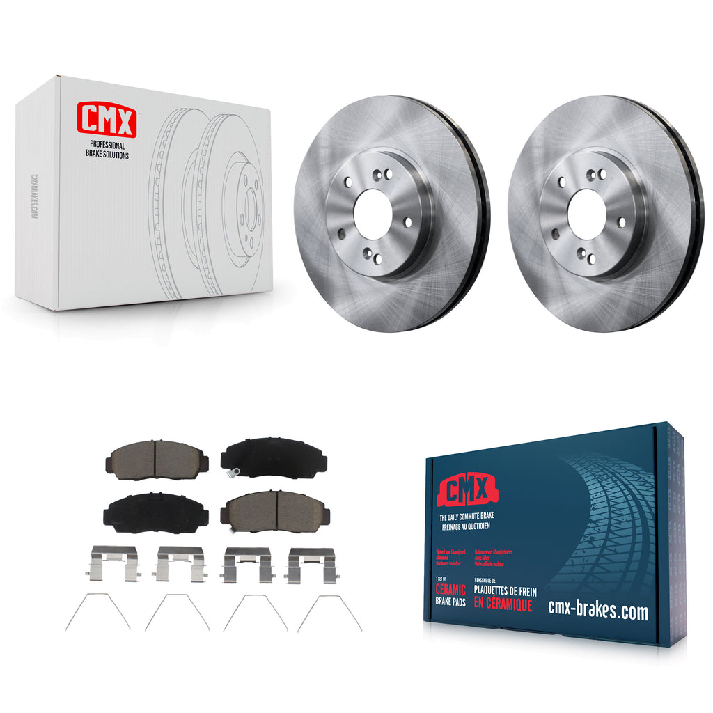 Front Disc Brake Rotors And Ceramic Pads Kit For Honda Accord Acura TSX