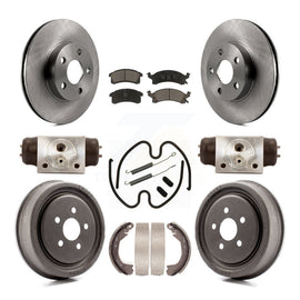Front Rear Disc Brake Rotors Ceramic Pad & Drum Kit (9Pc) For Chevrolet Cavalier