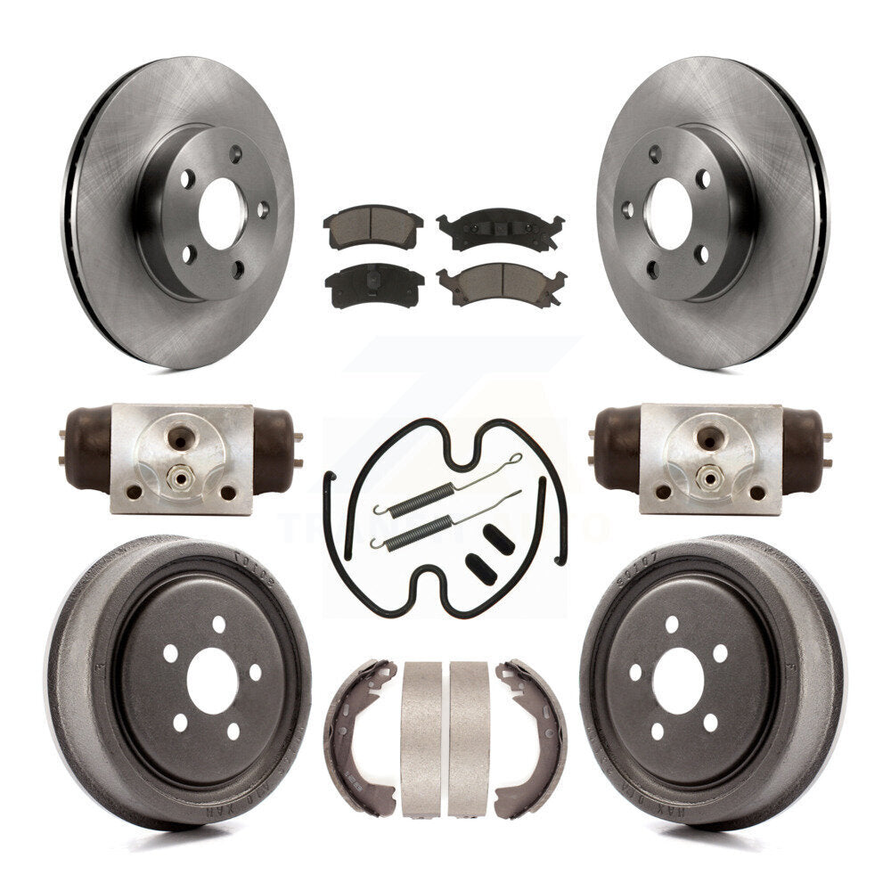 Front Rear Disc Brake Rotors Ceramic Pad & Drum Kit (9Pc) For Chevrolet Cavalier