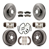 Front Rear Disc Brake Rotors Ceramic Pad & Drum Kit (9Pc) For Chevrolet Cavalier