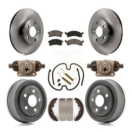 Front Rear Disc Brake Rotors Ceramic Pads And Drum Kit (9Pc) For Pontiac Sunfire