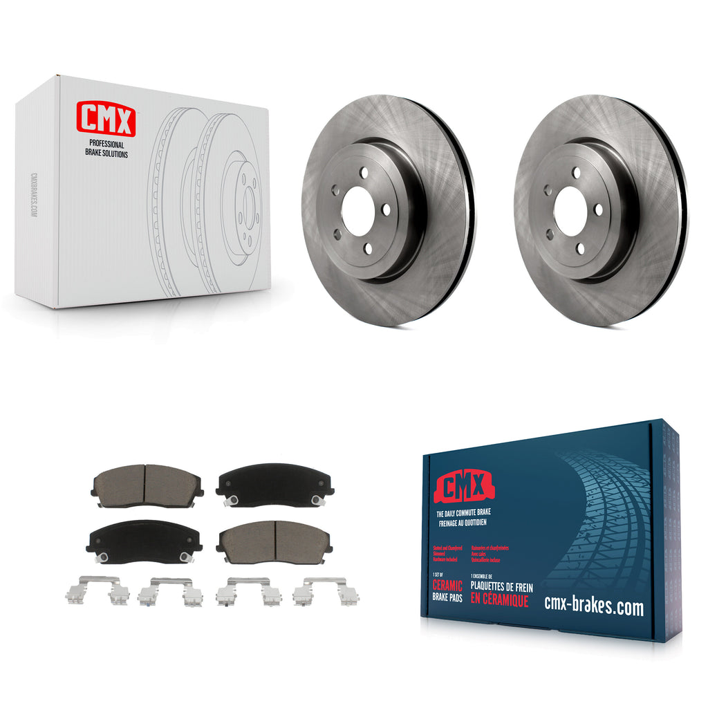 [Front] 2015-2018 Dodge Charger RWD with 3.6L Premium OE Brake Rotors & Ceramic Pads Kit For Max Braking