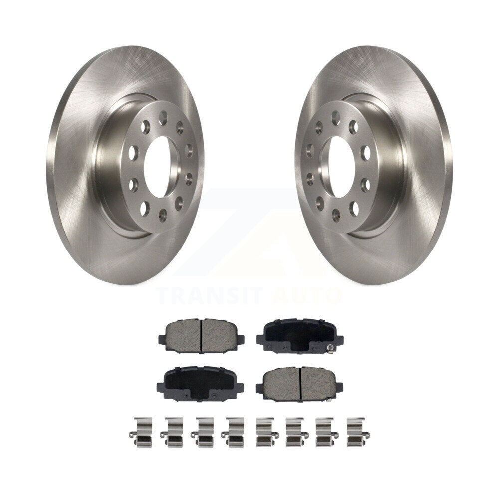 Rear Disc Brake Rotors And Ceramic Pads Kit For Jeep Compass