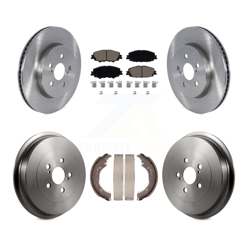 Front Rear Disc Brake Rotors Ceramic Pad & Drum Kit For 2019 Toyota Corolla 2.0L