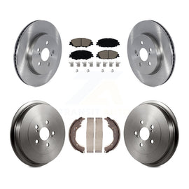 Front Rear Disc Brake Rotors Ceramic Pad & Drum Kit For 2019 Toyota Corolla 2.0L