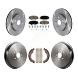 Front Rear Disc Brake Rotors Ceramic Pad & Drum Kit For 2019 Toyota Corolla 2.0L