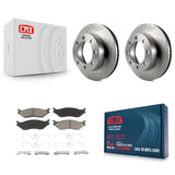 Front Brake Rotors & Ceramic Pad Kit For Ford F-450 Super Duty With 8 Lug Wheels